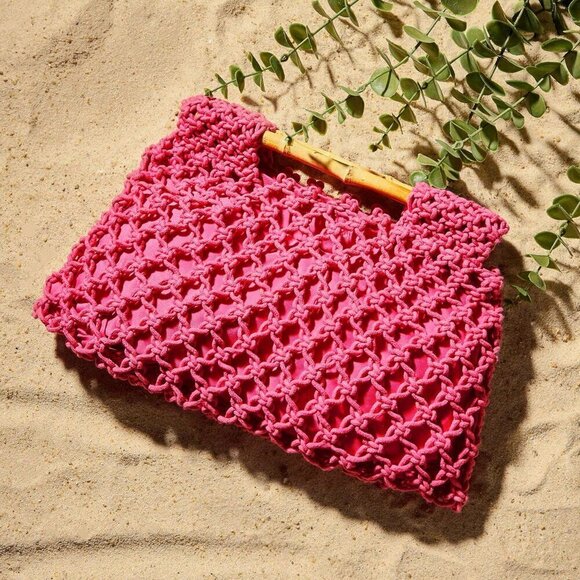Hot Pink Vacation Women's Woven Tote Bag - Picture 2 of 7